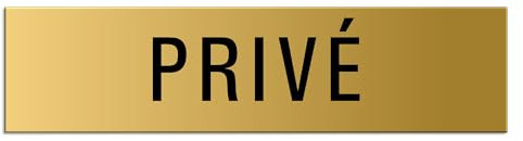 Targhetta per porta privata, 160 x 40 mm, in alluminio aspet ottone