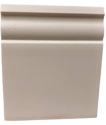 Asta 2 metri lineari Battiscopa Ducale in Polimeri 10x120x2000 mm BIANCO - Zoccolo da cucina resistente agli urti (2 Pezzi da 1000x10x120 mm)