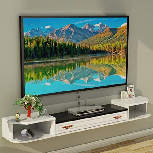 ASerZenith Schwimmender TV-Ständer, Wand-TV-Schrank, Schlafzimmer, Wohnzimmer, Wandregal, Router, Set-Top-Box, DVD-Player, Aufbewahrungsregal, multifunktionales Display-Regal, TV-Ständer (C 80 cm)