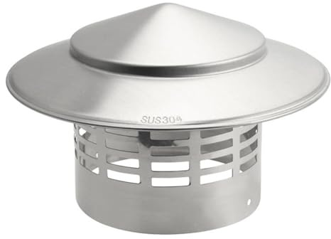 Chimney Cowl 4.3 Inch Inner Dia Stainless Steel Chimney Cap Round Rain Protection Mesh Flue Pipe Cover Chimney Bird Guard for Roof Vent Protetion Small, Chimney Cover