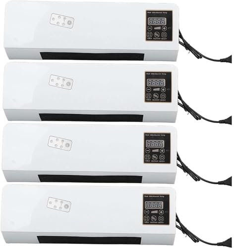 BESTXH Montaggio A Parete Macchina Riscaldante con Telecomando, Piccolo Condizionatore Mobile per Aria, Piccolo Condizionatore d'Aria, Condizionatore d'Aria A Parete,Bianca,4pcs
