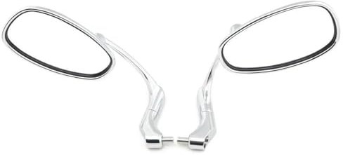 SIMICASE Motorrad Rückspiegel Für Für Mondial Für HPS 125 300 Motorrad Schwarz Chrom Retro Griff Bar End Oval Rückspiegel Motorrad Spiegel(Chrome)