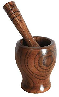 CHFYIJYHM Ensemble de mortier et de Pilon en Bois, broyeur d'herbes et d'épices Fait à la Main, broyeur for broyer l'ail et Les Herbes, ustensiles de broyage
