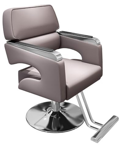 TT-YEC Hochleistungs -Friseurstuhl, Hydraulischer Friseurstuhl, Salonstuhl Mit Kopfstütze Und Fußstütze, 360 ° Drehhöhe Verstellbarer Professioneller Salonstuhl, Beauty Salon Equipment,Dark Grey