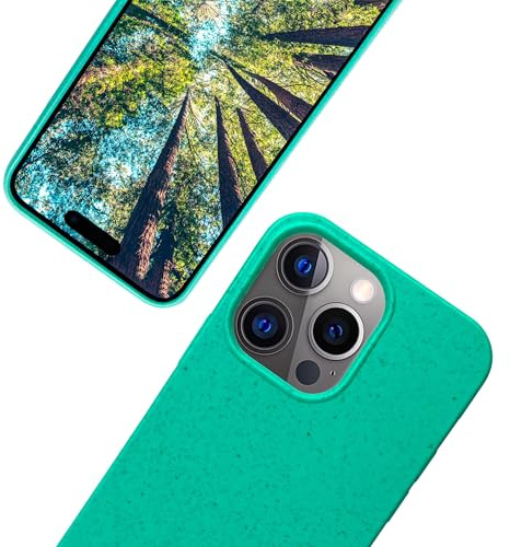 eplanita Bio iPhone 16 Pro Hülle, Pflanzenfaser, Fallschutz Cover, Langlebig und Nachhaltig (Minze, iPhone 16 Pro)