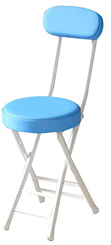 Grüner Klapphocker mit Rückenlehne, 45,7 cm, tragbar, zusammenklappbar, kurzer Barhocker, Leder, gepolsterter Sitz für Outdoor/Innenbereich, Camping, Küche, Café