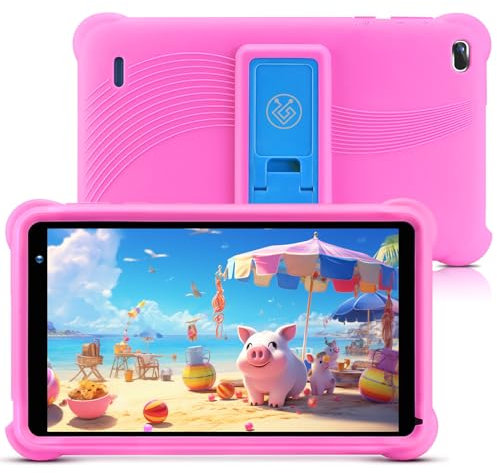 qunyiCO Kids Tablet 7 pollici Android 11 OS 2 GB di RAM Schermo touch HD 1024 x 600 Fotocamera WiFi Bluetooth App di apprendimento con controllo genitori su Playstore (Rosa)