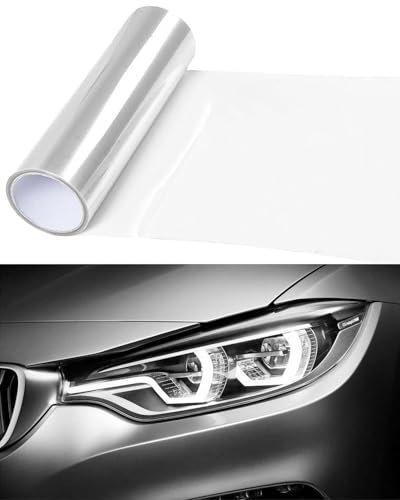 KGDUYC 1 rotolo di pellicola per fari, pellicola oscurata per luci posteriori auto, pellicola protettiva trasparente, ritagliabile, autoadesiva fari e luci posteriori,fendinebbia (colore chiaro)