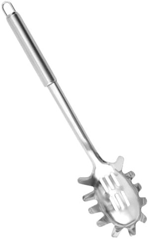 OFFSCH Cuillère à Spaghetti Dents En Acier Inoxydable, Ustensile Cuisine Polyvalent, Manche Long, Pour Pâtes, Nouilles Et Spaghettis, Égouttoir Pratique Pour Cuisson Et Service
