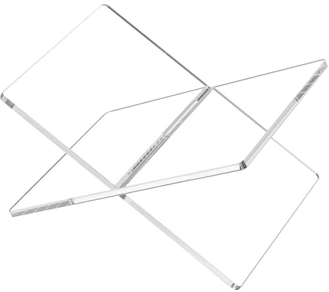 Supporto per libri in acrilico – Clear Book Display Stand – Acrilico X – Espositore per libri di ricette, riviste, libri di testo e Bibbie – Grande stand aperto per libri di cucina