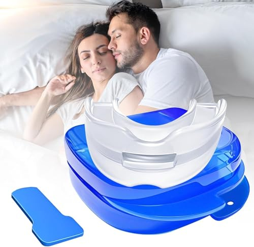 Anti Schnarch Mundstück, Wirksame Schnarchstopper, Nachtaufbissschienen für Männer und Frauen zur Verhinderung von Zähneknirschen und Schnarchen Snoring Stopper (Blue)