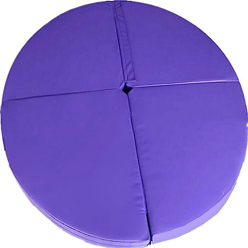 4-lagige Pole Dance Matte, faltbar und tragbar, verdickte PVC-Yogamatte mit rutschfester Unterseite für Zuhause/Studio, Gymnastik, Fitness, Training, Lila, 119,4 x 5,1 cm