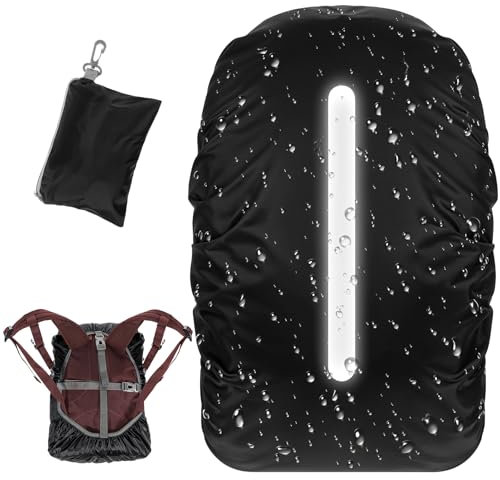 Yuanchu Juego de funda impermeable para mochila con correa reflectante (40-50 L), protector reflectante impermeable para senderismo, camping, viajes, ciclismo
