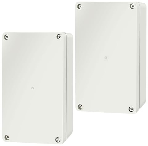 Kopplingsdosa, 2 st kopplingsdosa vattentät IP65 kopplingsbox ABS elektriska anslutningslådor gör-det-själv plastfodral ledningar fördelningsbox platt ytmonterad strömbrytare låda (15,8 x 9 x 6 cm)