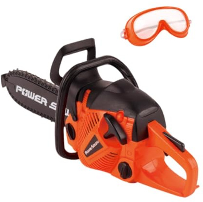 Milageto Tronçonneuse de Jouets, Outils de Jeu de Prétendus avec Lunettes en Rotation, Jouet de Réparation Extérieur Préscolaire Éducatif, Cadeau Idéal pour Enfants, Style A