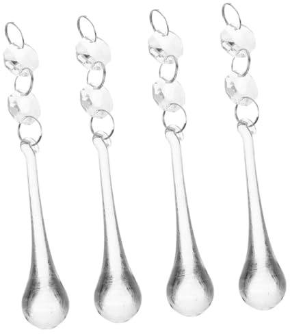 iplusmile 4 Pezzi pendente di illuminazione di cristallo lampadario decorazione da appendere alla lampada da festa decorazioni sospese per plafoniere Cristallo bianco