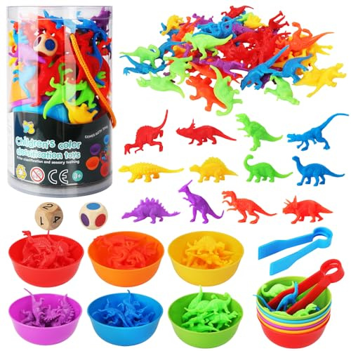 BBWELL Jeux Montessori 2 3 4 5 Ans,Jouet pour Comptage et Tri,Jeu de Tri Motricité Fine Jouet,Jouets éducatifs avec Gobelets, dés et Pinces pour Apprendre à Compter Les Couleurs Motricité Fine