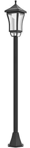 Outsunny 1.3 m Garden Lamp Post Light, LED Outdoor Solar Post Lights, Waterproof IP44 for Patio, Garden, Pathway, Cool White