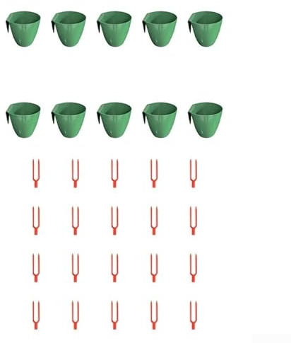 Kit de cultivo de fresas con 10 copas de raíz y 20 tenedores de fresa diseñados para la propagación de plantas de jardín e interior (grande)