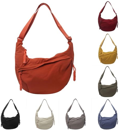 Generico Borsa a Mezzaluna da Donna Borsa a Tracolla Hobos in Nylon Portatile Con Tracolla Regolabile Borsa a mezzaluna, Tracolla Regolabile Borse a Tracolla per Uso Quotidiano