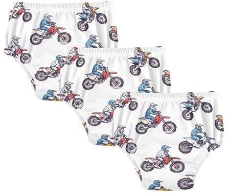 Mazeann Motorcycle Motorbikes Colorful Toddler Potty Training Underwear Cotton Absorbent Soft Baby Girl Boy Potty Training Pant 3T Multi