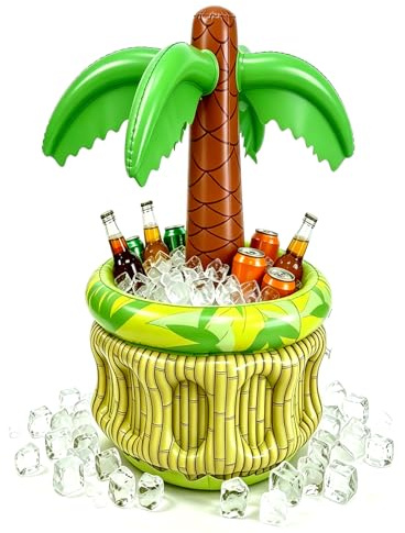 68 cm Aufblasbare Palme kühler, Aufblasbare Getränkehalter, Aufblasbares Palme Getränkekühler, Dekopalme zum Aufblasen, sommerliche Partydeko, Ideal für Gartenpartys, Sommerpartys und Poolpartys