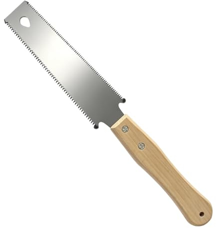 Sega giapponese a mano con lama protettiva su entrambi i lati, in scatola, strumenti per la lavorazione del legno per il taglio preciso di legno, sega per metallo, falce e scalpello, ideale per fai da