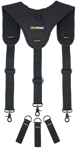 MELOTOUGH Ceintures Porte-outils Bretelles de ceinture à outils Bretelles rembourrées à 3 points et boucle de bretelles à 3 paquets