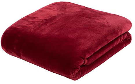 Gözze - Premium Cashmere-Feeling Wohn- und Kuscheldecke, 500 g/m², 130 x 170 cm - Rot