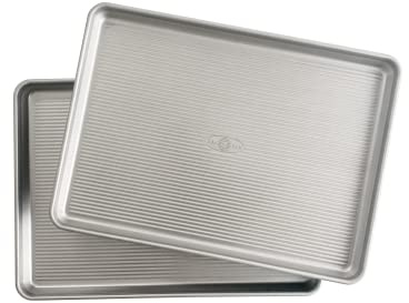 USA Pan Bakeware 1300ST Half Sheet Pan, Set of 2, Aluminized Steel