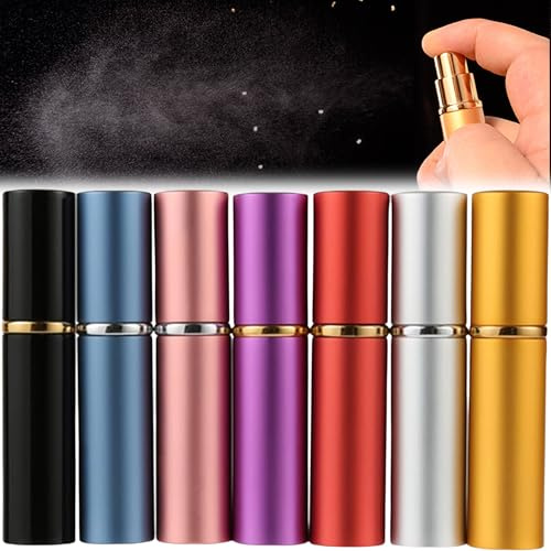 MINGZE 7 Stück 10 ML Parfümzerstäuber, Glasflasche, Reise Mini Tragbar Leer Parfüm Sprühflasche Spender