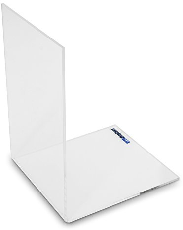 Transparente Buchstütze 13.5 x 15 x 20.5 cm als Regal Winkel-Buchhalter aus original PLEXIGLAS®