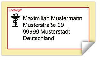 20 x Adressaufkleber Empfängeraufkleber individuell verschiedene Adressen Sticker - Krankschreibung