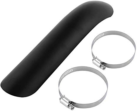 Keenso Motorrad Auspuff Schalldämpfer Hitzeschild Stahl Kurven Auspuff Rohr Abdeckung(Schwarz)