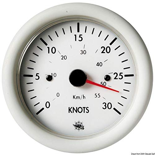 OSCULATI Spidometro 0-30 Nodi 12 V Bianco con totalizzatore