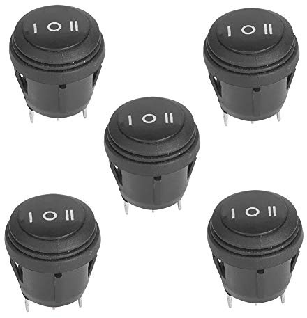 5 Stücke Runde Typ Schalter Schwarz Wippschalter 10A/125 V 6A/250 V SPST 3 Pin 3 Position ON/OFF/ON Snap in Wasserdichte Mini Boot Wippschalter für Auto/Boot