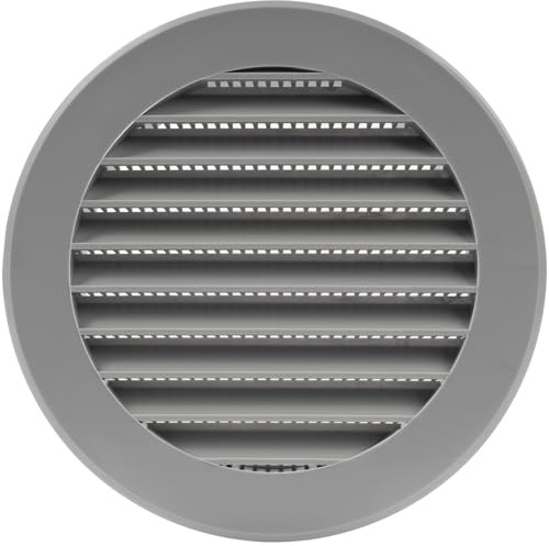 Vent Systems Cubierta de ventilación Soffit gris de 4 pulgadas, rejilla redonda de ventilación de entrada o escape con malla de pantalla, ventilación HVAC para baño, oficina en casa, cocina