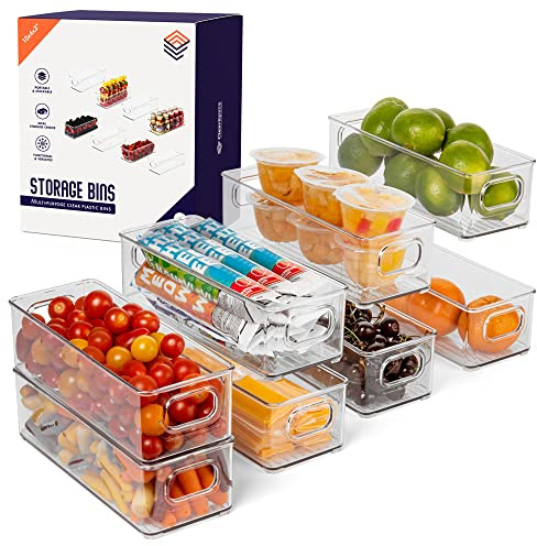 ClearSpace Contenedor de plástico para organización de despensa y almacenamiento de alimentos, gran organización de cocina y almacenamiento de cocina, contenedores organizadores de nevera, paquete de