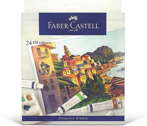 Faber-Castell 379524 - Ölfarben Set, 24 Tuben mit je 9 ml Farbe, für Einsteiger und Künstler