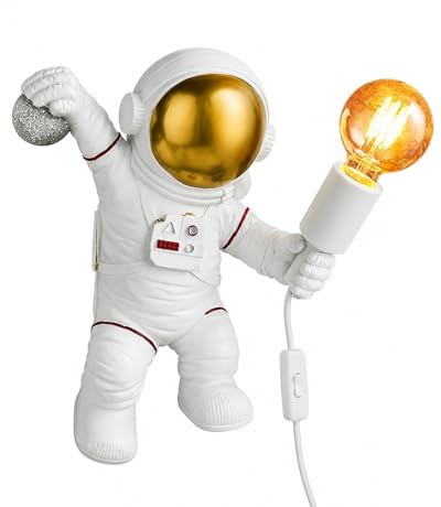 FREEUP Astronaut Wandleuchte Kinderzimmer, mit Stecker | E27 deko Wandlampe kinder mit Schalter und 1,5 m Kabel, E27 Fassung, Max.40W(Ohne Glühbirnen), Geschenke für Jungen Mädchen