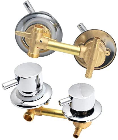 ZAKSEM Mitigeur Cabine De Douche,2/3/4/5 Voies Sortie D'eau Filetage/intubation,Entraxe 10Cm/12,5Cm Mitigeur Laiton Salle De Bain Poli Douche Robinet Cabine (Intubation 2 way 10cm)