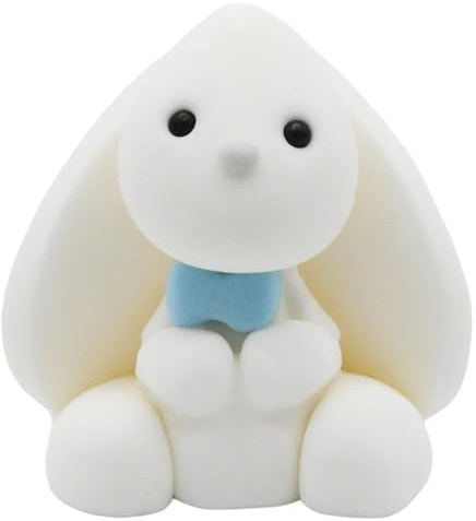 Bunny White Boy Cake Topper Party Decoration Fondant Fabulous Edible Icing Great for Kids Boy Girl 10 Year Old Easy To Use Icing Professional