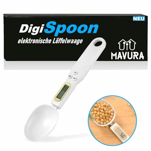 DigiSpoon Digitale Löffelwaage mit LCD Anzeige, Messlöffel elektronische Küchenwaage 0,1 Gramm genau