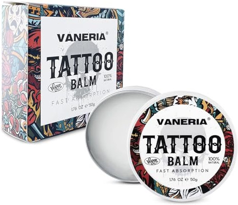 VANERIA Tatouage Aftercare Baume de Tatouage, Tatouage Hydratant Apaiser la Peau et Favoriser la Guérison de la Peau, Crème pour Tatouage. 50 g/1.76 oz.