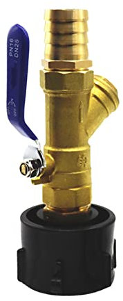 IBC Tank Zubehör IBC Adapter IBC Auslaufhahn 1 Zoll IBC Kugelauslaufhahn Gartenschlauch Wasserhahn Adapter S60x6 IBC Tank Adapter Mit Messing Schlauchtülle Für IBC Tank Regentonnen Wassertank (32mm)