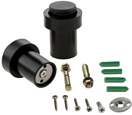 BOWAREPRO 2er Set moderne Türstopper Stoßstange Wandschutz für Zuhause, Büro, Möbel (Schwarz, Edelstahl, 2 Stück)