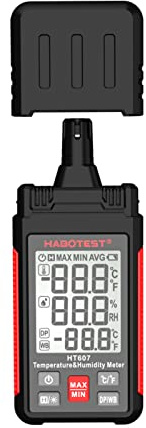 HT607, igrometro digitale, misuratore di temperatura e feucgenza, termometro, termometro LCD, igrometro, psicrometro, sfera umida, temperatura punto di rugiada, rilevatore di umidità