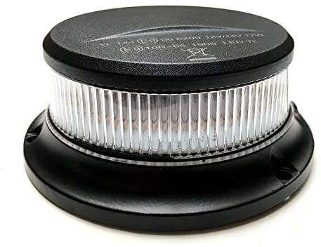 MelTruck Rundumleuchte Orange weiß Magnet 18 LED 12V 24V ECE R65 R10 E9 3x Blitzmuster