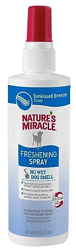 Nature's Miracle Freshening Spray For Dogs Freshens Dog’s Coat Between Baths And Neutralizes Tough Odors With Sunkissed Breeze Scent, 8 Ounces