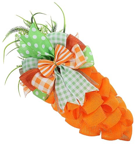 MUCKLILY Osterkarottenkranz Fröhliche Türdekoration Künstlicher Frühlingskranz Mit Kleinen Karotten Für Ostern Und Festliche Anlässe